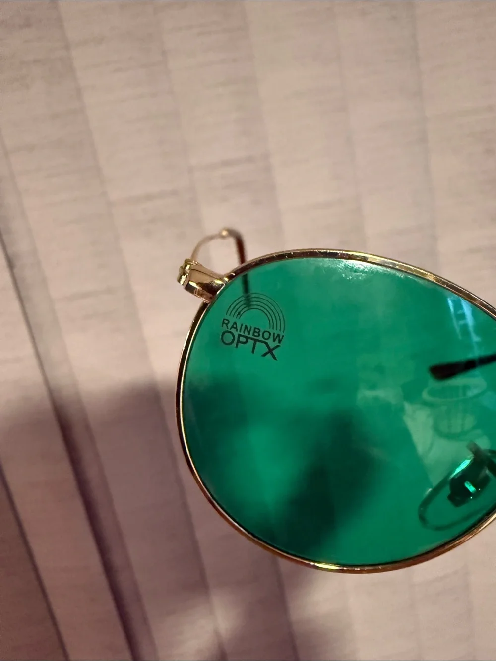 Rainbow OPTX Gold Frame Green Sunglasses